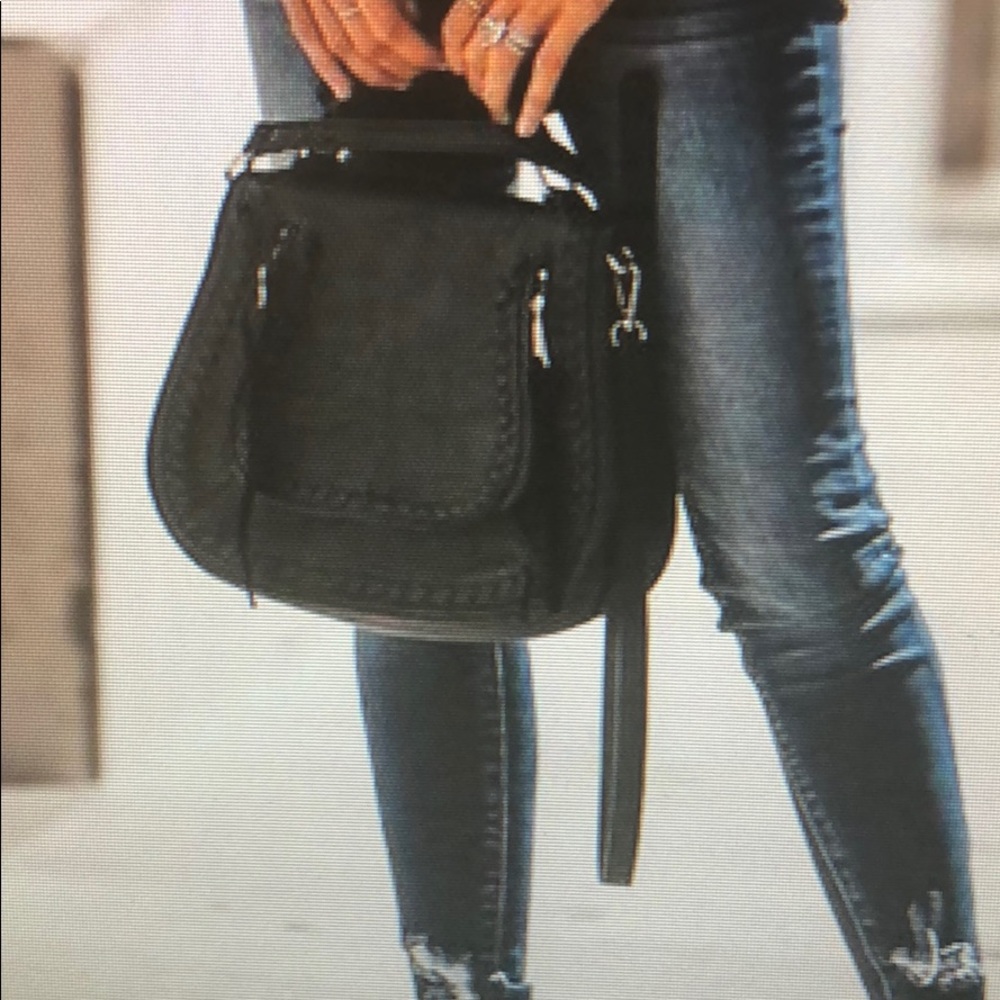 Black braided saddle bag